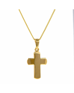 Anhänger Kreuz 585 14 Karat Gold mit massiver Goldkette 1,1 mm 585-14 Karat Gold Juwelier Qualität