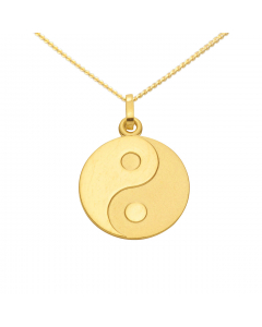 Anhänger  Ying Yang 333 - 8 kt Gelbgold  mit massiver Goldkette