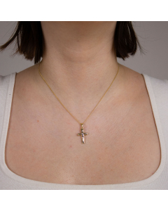Anhänger Kreuz mit massiver Goldkette 1,1 mm 333-8 Karat Gold Juwelier Qualität