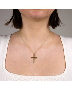Anhänger Kreuz mit massiver Goldkette 1,1 mm 333-8 Karat Gold Juwelier Qualität