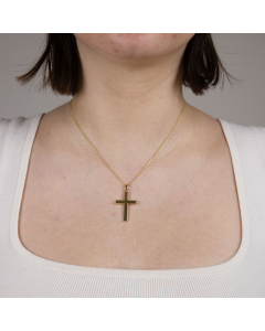 Anhänger Kreuz 585 14 Karat Gold mit massiver Goldkette 1,1 mm 585-14 Karat Gold Juwelier Qualität
