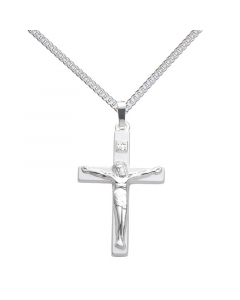 Anhänger Kreuz mit Korpus aus Silber Kettenanhänger aus massiv 925 Sterlingsilber