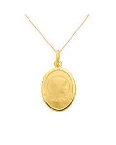 Anhänger Medaille Madonna 333 - 8 kt Gelbgold  mit massiver Goldkette