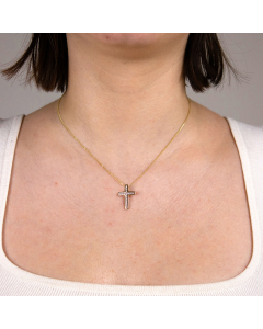 Anhänger Kreuz mit massiver Goldkette 1,1 mm 333-8 Karat Gold Juwelier Qualität