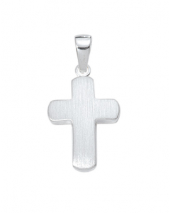Anhänger Kreuz aus Silber mattiert Kettenanhänger aus massiv 925 Sterlingsilber