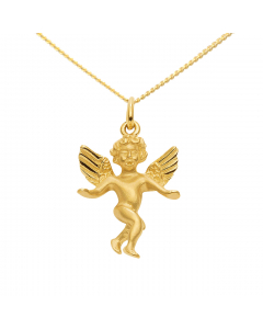 Anhänger Engel mit massiver Goldkette 1,1 mm 333-8 Karat Gold 36 cm