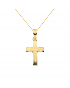 Anhänger Kreuz mit massiver Goldkette 1,1 mm 333-8 Karat Gold Juwelier Qualität