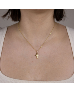 Anhänger Kreuz mit massiver Goldkette 1,1 mm 333-8 Karat Gold Juwelier Qualität