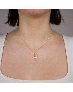 Anhänger Kreuz mit massiver Goldkette 1,1 mm 333-8 Karat Gold Juwelier Qualität