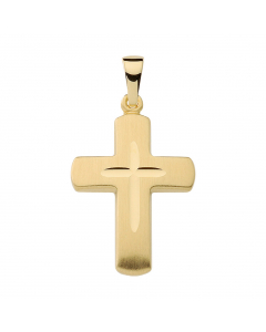Anhänger Kreuz mit massiver Goldkette 1,1 mm 333-8 Karat Gold Juwelier Qualität