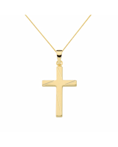 Anhänger Kreuz mit massiver Goldkette 1,1 mm 333-8 Karat Gold Juwelier Qualität