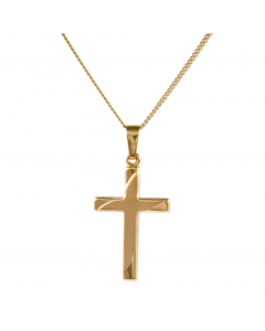 Anhänger Kreuz 585 Gold mit massiver Goldkette 1,1 mm