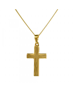 Anhänger Kreuz mit massiver Goldkette 1,1 mm 333-8 Karat Gold