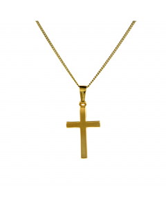 Anhänger Kreuz 585 Gold mit massiver Goldkette 1,1 mm