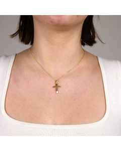 Anhänger Kreuz mit massiver Goldkette 1,1 mm 333-8 Karat Gold Juwelier Qualität