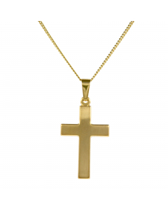 Anhänger Kreuz 585 Gold mit massiver Goldkette 1,1 mm