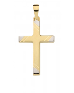 Anhänger Kreuz mit massiver Goldkette 1,1 mm 333-8 Karat Gold Juwelier Qualität