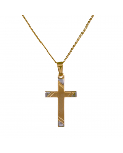 Anhänger Kreuz 585 14 Karat Gold mit massiver Goldkette 1,1 mm 585-14 Karat Gold Juwelier Qualität