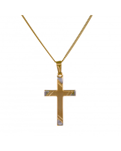 Anhänger Kreuz 585 Gold mit massiver Goldkette 1,1 mm