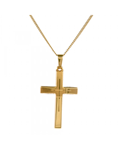 Anhänger Kreuz mit massiver Goldkette 1,1 mm 333-8 Karat Gold