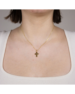 Anhänger Kreuz mit massiver Goldkette 1,1 mm 333-8 Karat Gold Juwelier Qualität