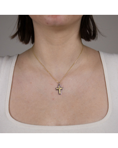 Anhänger Kreuz mit massiver Goldkette 1,1 mm 333-8 Karat Gold Juwelier Qualität