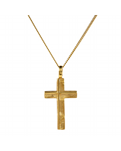 Anhänger Kreuz 585 14 Karat Gold mit massiver Goldkette 1,1 mm 585-14 Karat Gold Juwelier Qualität