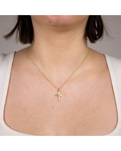 Anhänger Kreuz mit massiver Goldkette 1,1 mm 333-8 Karat Gold Juwelier Qualität