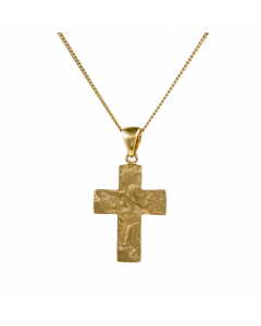 Anhänger Kreuz mit massiver Goldkette 1,1 mm 333-8 Karat Gold