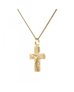 Anhänger Kreuz mit massiver Goldkette 1,1 mm 333-8 Karat Gold Juwelier Qualität