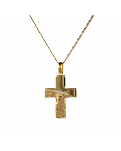 Anhänger Kreuz mit massiver Goldkette 1,1 mm 333-8 Karat Gold