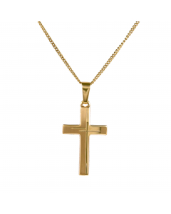 Anhänger Kreuz 585 14 Karat Gold mit massiver Goldkette 1,1 mm 585-14 Karat Gold Juwelier Qualität