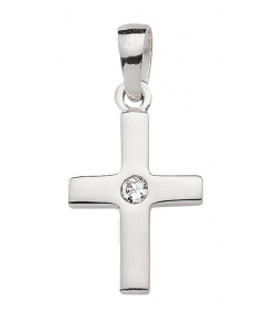 Anhänger Kreuz  925 Silber  rhodiniert mit Zirkonia