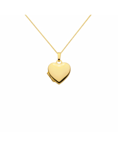 Anhänger Herz Medaillon zum Öffnen für Bildereinlage Kettenanhänger aus massiv 333 - 8 kt Gelbgold  mit massiver Goldkette