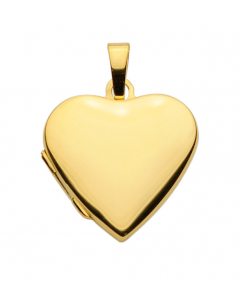 Anhänger Herz Medaillon zum Öffnen für Bildereinlage aus massiv 585 - 14 kt Gelbgold  wahlweise mit massiver Goldkette 1,1 mm 333 - 8 Karat Gelbgold - Länge nach Wahl