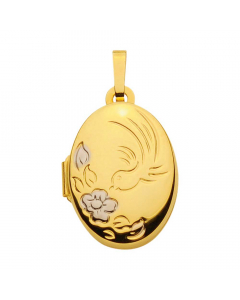 Anhänger Medaillon Oval mit massiver Goldkette 1,1 mm 333-8 Karat Gold Juwelier Qualität