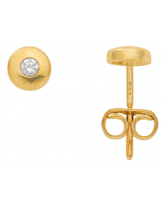 Ohrstecker Zargenfassung Zirkonia 333 Gelbgold