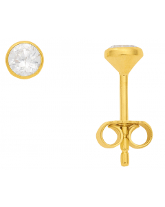 Ohrstecker Zargenfassung Zirkonia 585 Gelbgold