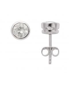 Ohrstecker Zargenfassung Zirkonia 925 Silber rhodiniert