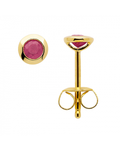 Ohrstecker Zargenfassung Rubin 585 Gelbgold