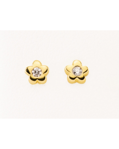 Ohrstecker Blüte Zirkonia 333 Gelbgold
