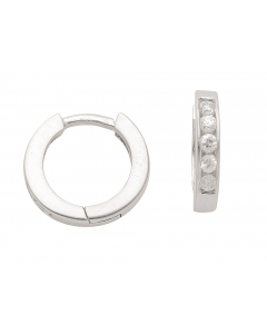 Creolen  Zirkonia 925 Silber rhodiniert