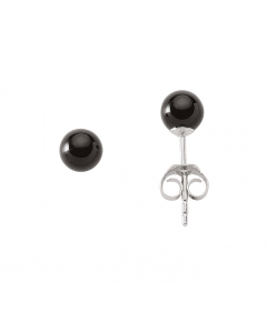 Sortiment Ohrschmuck Kugel Onix 925 Silber rhodiniert