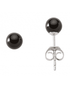 Sortiment Ohrschmuck Kugel Onix 925 Silber rhodiniert