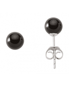 Sortiment Ohrschmuck Kugel Onix 925 Silber rhodiniert