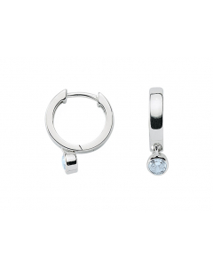 Creolen mit Anhänger Zirkonia farbig 925 Silber rhodiniert