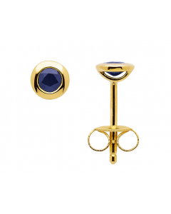 Ohrstecker Zargenfassung Safir 585 Gelbgold