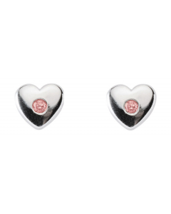 Sortiment Ohrschmuck Herz Zirkonia rose farbig 925 Silber rhodiniert