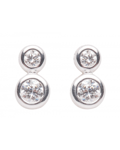 Ohrstecker Zargenfassung Zirkonia 925 Silber rhodiniert