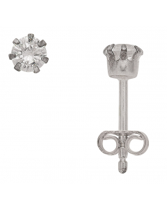Ohrstecker Krappenfassung Zirkonia 925 Silber rhodiniert